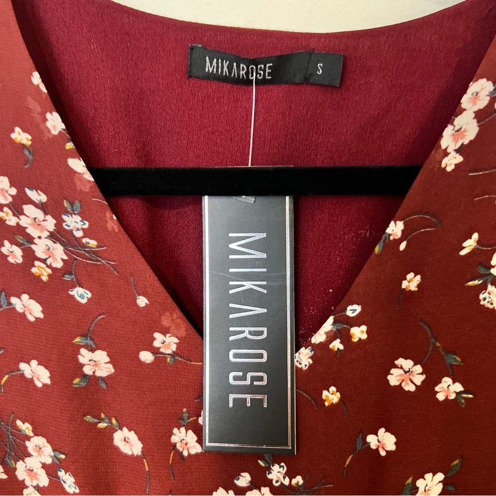 Mikarose Burgundy Floral Maxi Dress - Picture 6 of 6